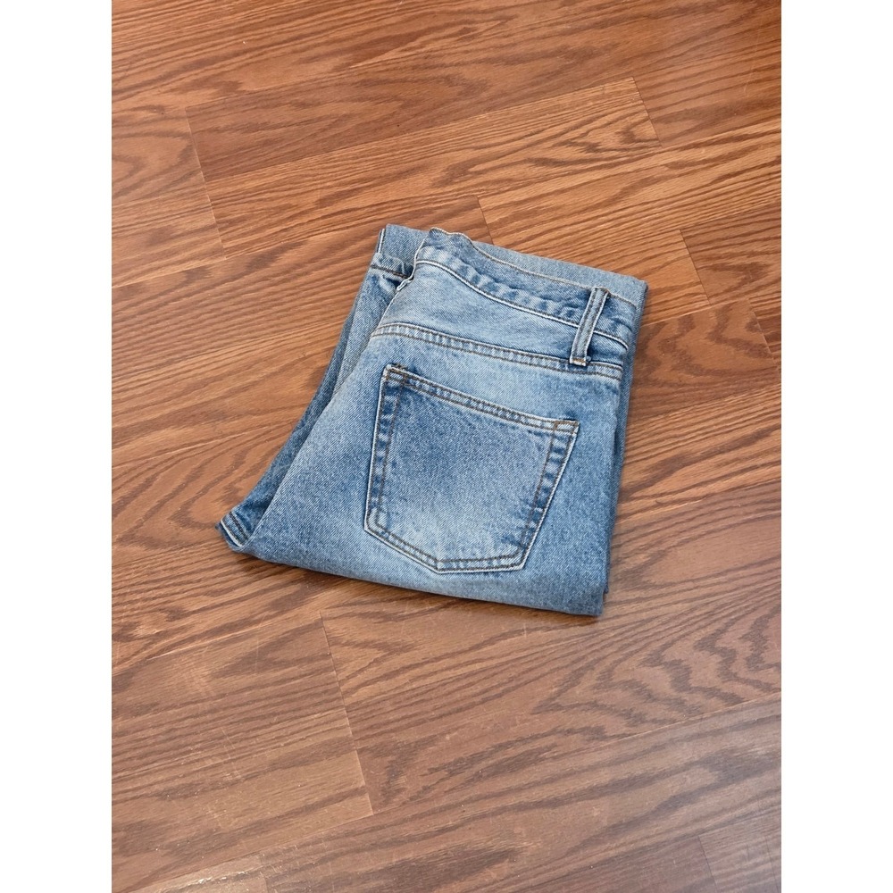 John Galt Brandy Melville Light Wash Straight Leg Button Fly Jeans Size M RR130